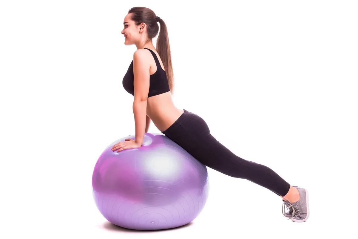 Мяч для фитнеса Active Point PVC 75 см Фиолетовый с насосом