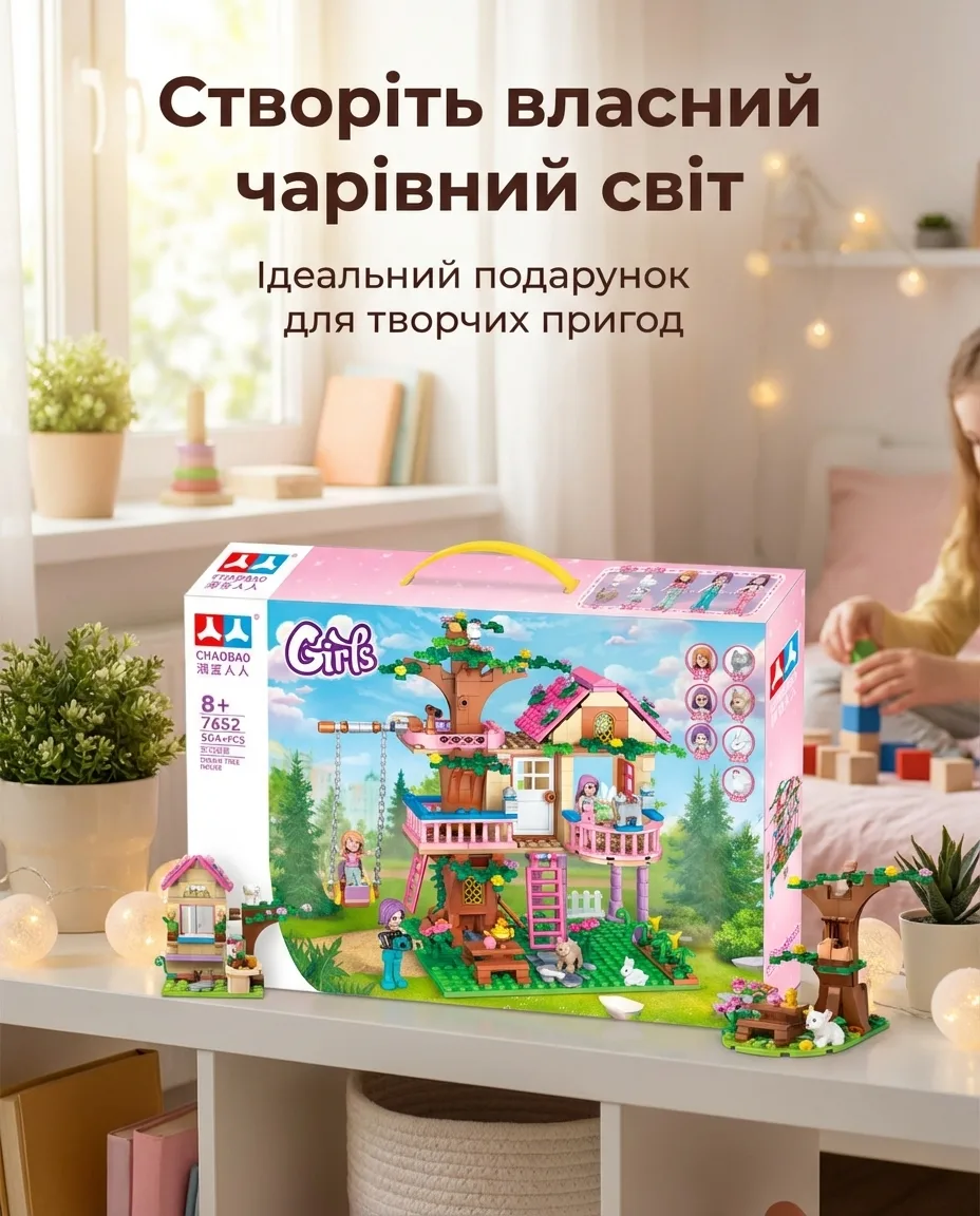 Великий дитячий конструктор 504 деталі пластик 48х30х7 см різні кольори