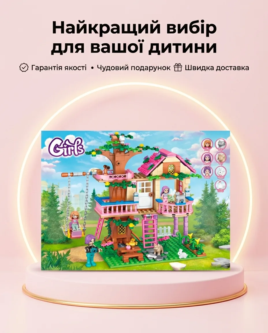 Великий дитячий конструктор 504 деталі пластик 48х30х7 см різні кольори
