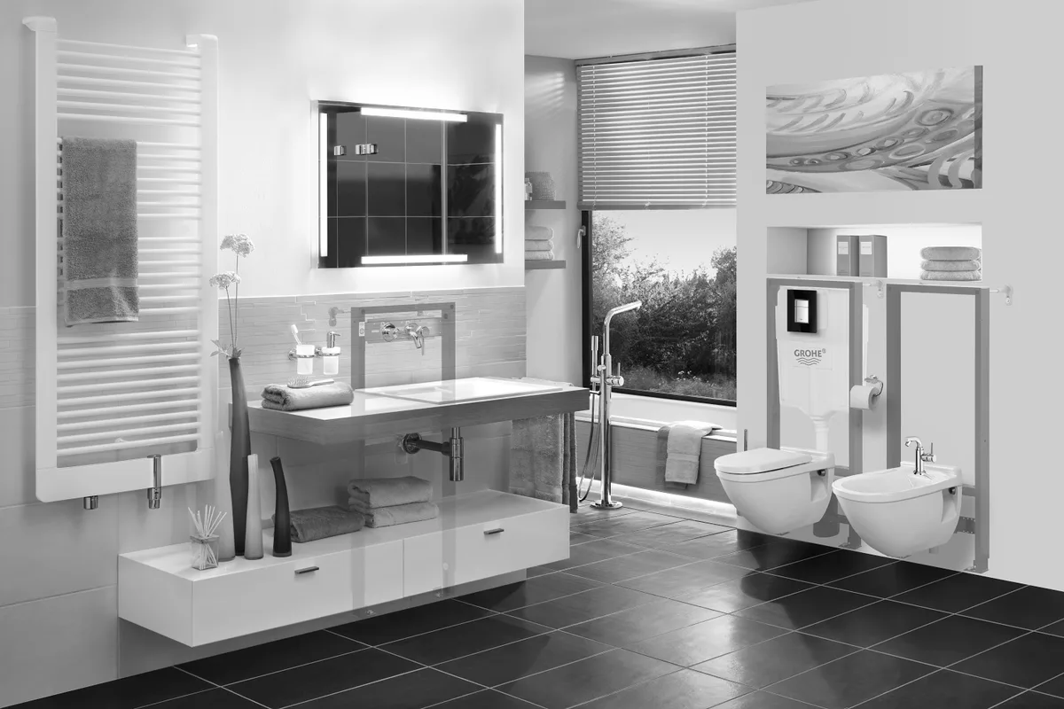 Інсталяція для біде Grohe метал 1130х500 мм синя
