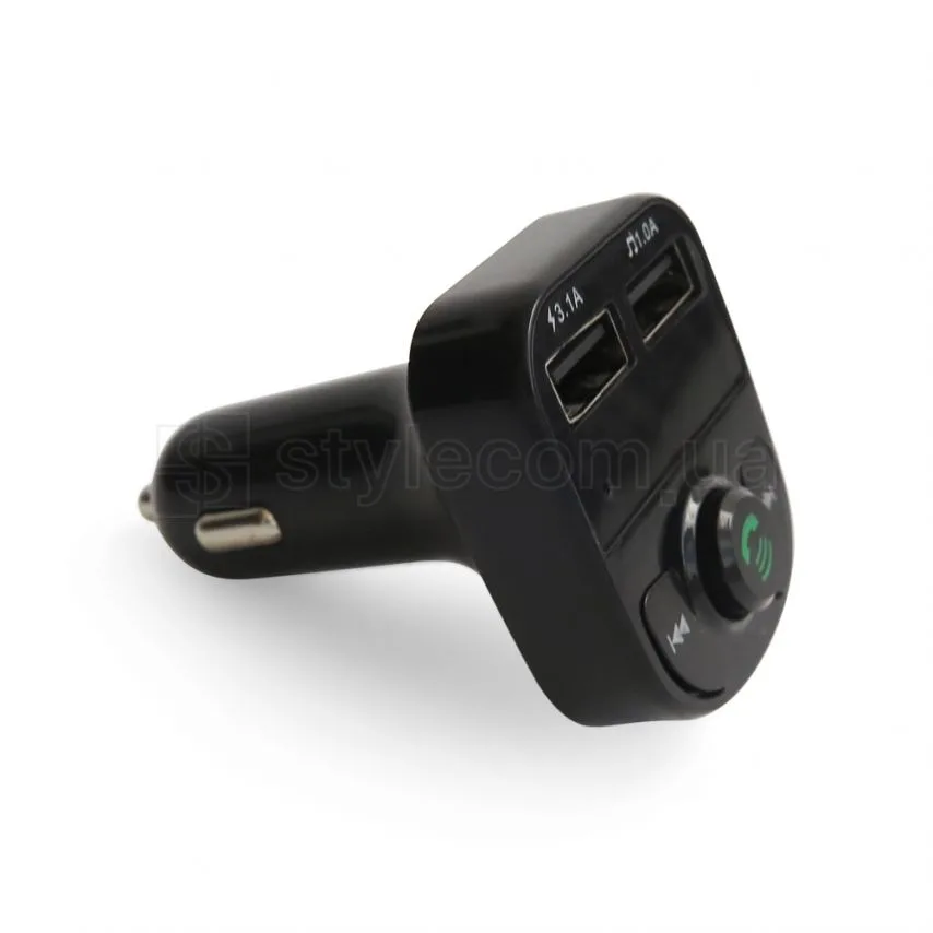 FM-трансмітер Bluetooth 3 порти USB 2 шт 1A 3.1A пластик чорний