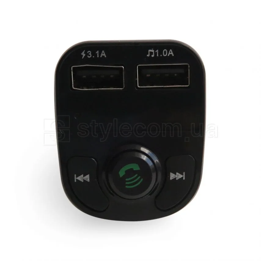 FM-трансмітер Bluetooth 3 порти USB 2 шт 1A 3.1A пластик чорний