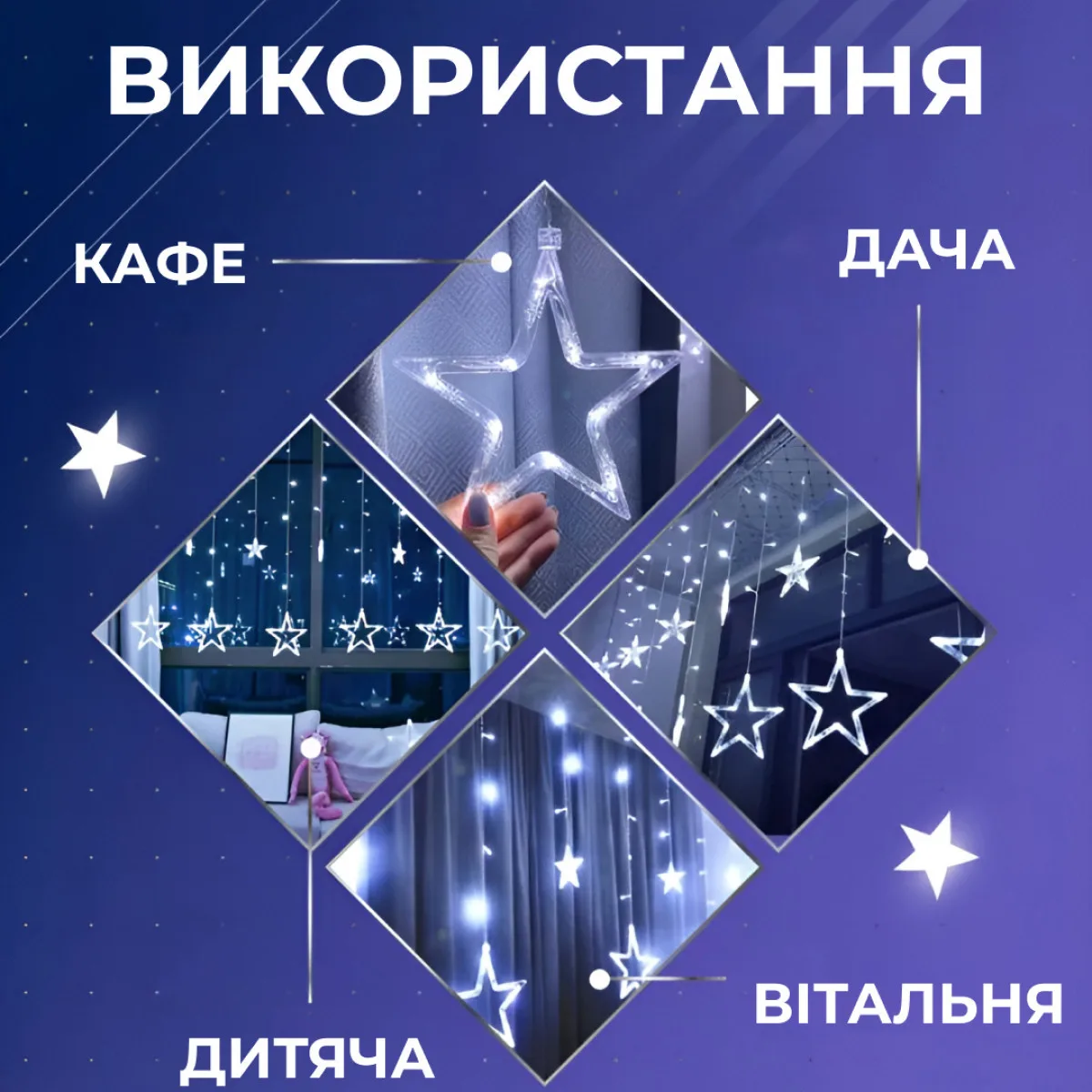 Гірлянда світлодіодна штора 3х0,9 м 120LED біла 8 режимів