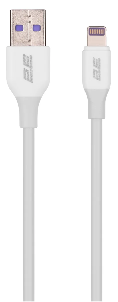 Кабель USB-A > Lightning заряджання/синхронізації 2E 1м, Glow, білий