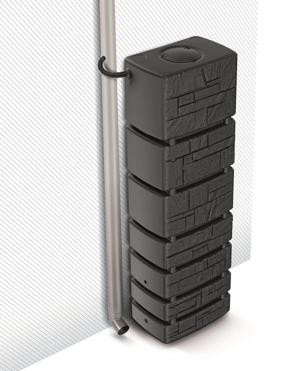 Ємність для збору дощової води Prosperplast HDPE 350 л антрацит