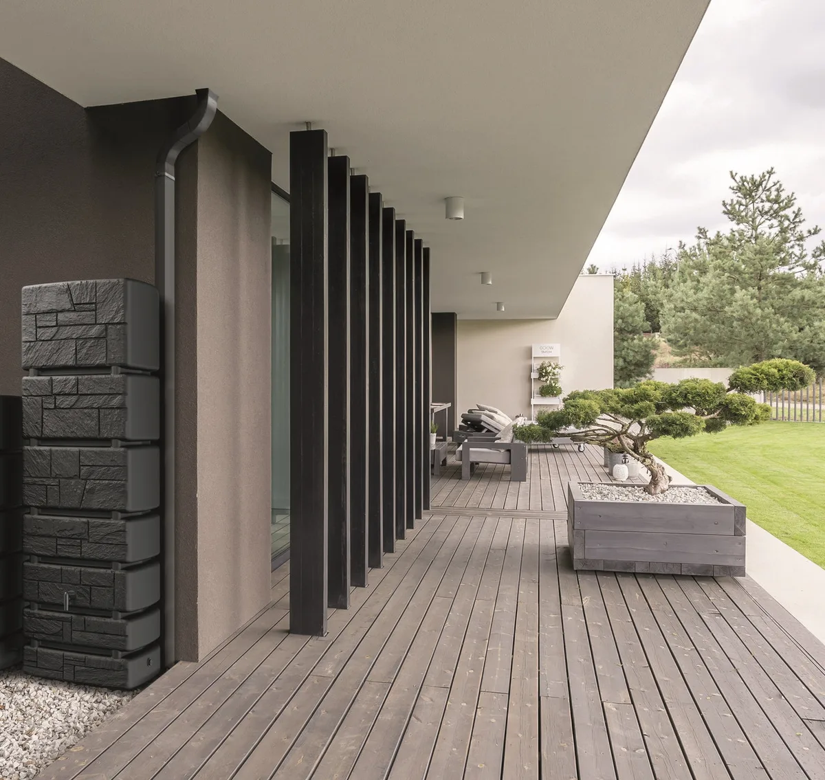 Ємність для збору дощової води Prosperplast HDPE 350 л антрацит