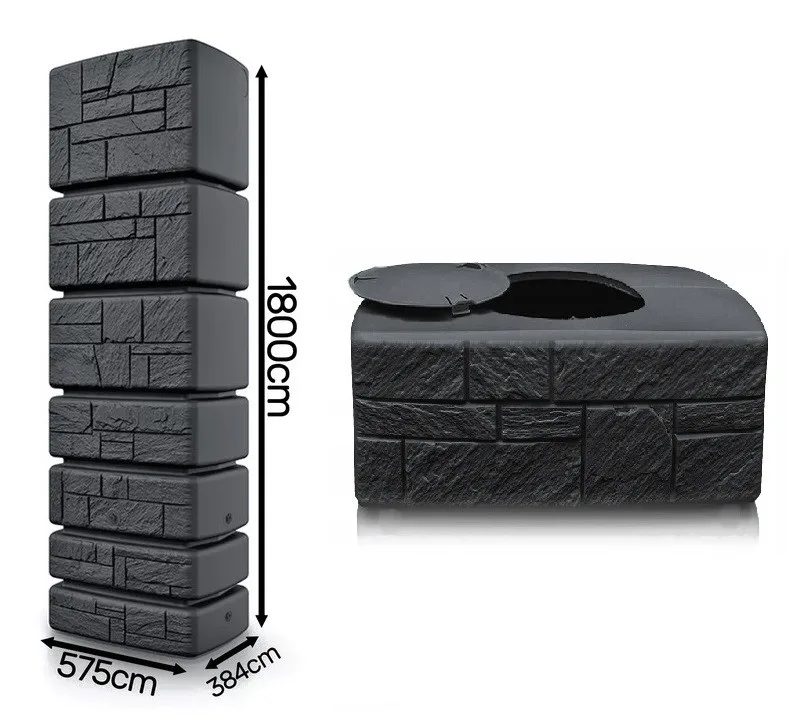 Ємність для збору дощової води Prosperplast HDPE 350 л антрацит