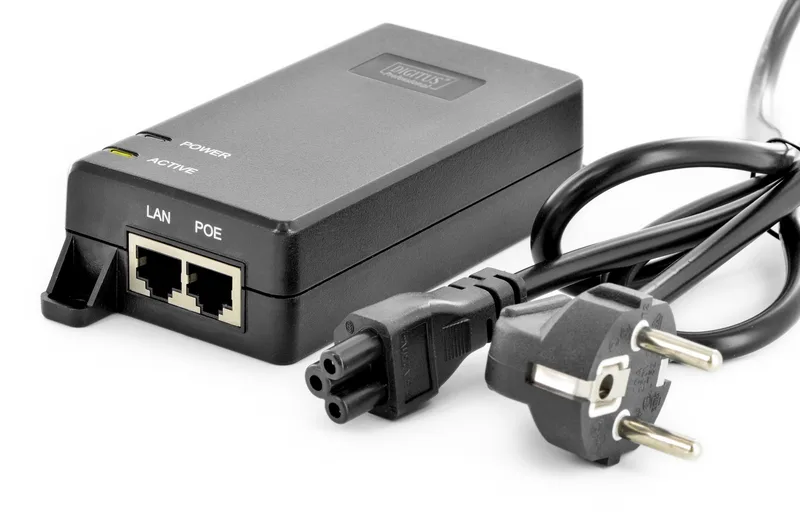 PoE-инжектор DIGITUS PoE Ultra 802.3at, 10/100/1000 Mbps, выходное напряжение макс. 48V, 60W