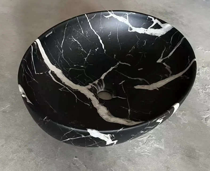 Раковина накладна Ellipse 515x400x130 мм санітарна порцеляна мармурова