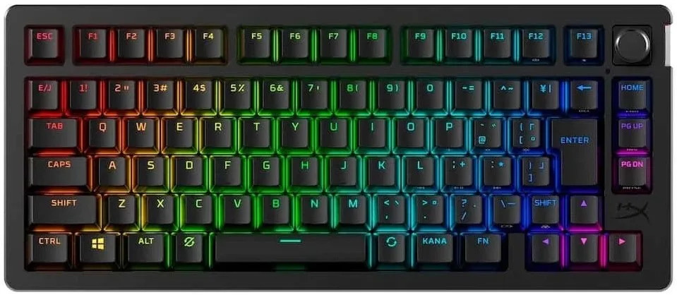 Клавіатура механічна HyperX Alloy Rise 75key, Red, USB-A/WL/BT, EN/UA, RGB, чорний