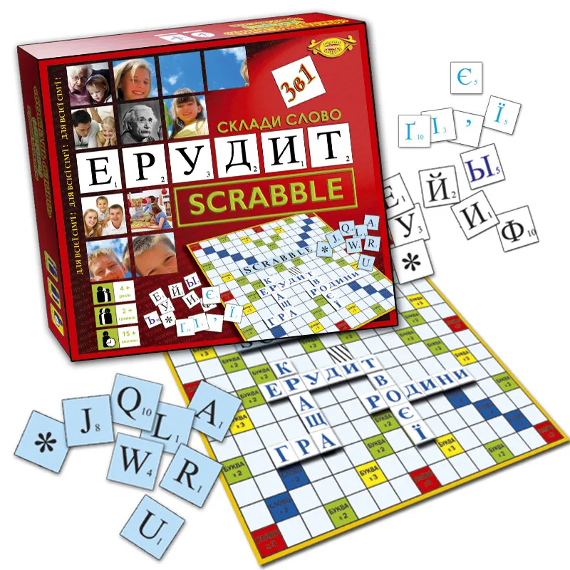 Настільна гра Ерудит Scrabble 295х270х45 мм картон 244 літери