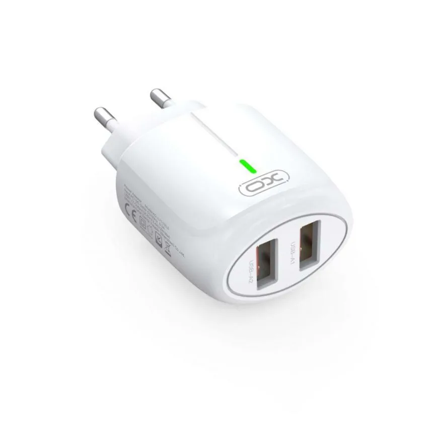Сетевое зарядное устройство XO 2USB 2.4A 1м Белое