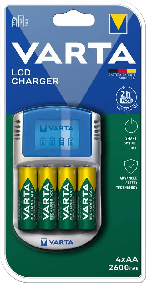 Зарядний пристрій Varta LCD Charger 4хNI MH AA2600 мА•год