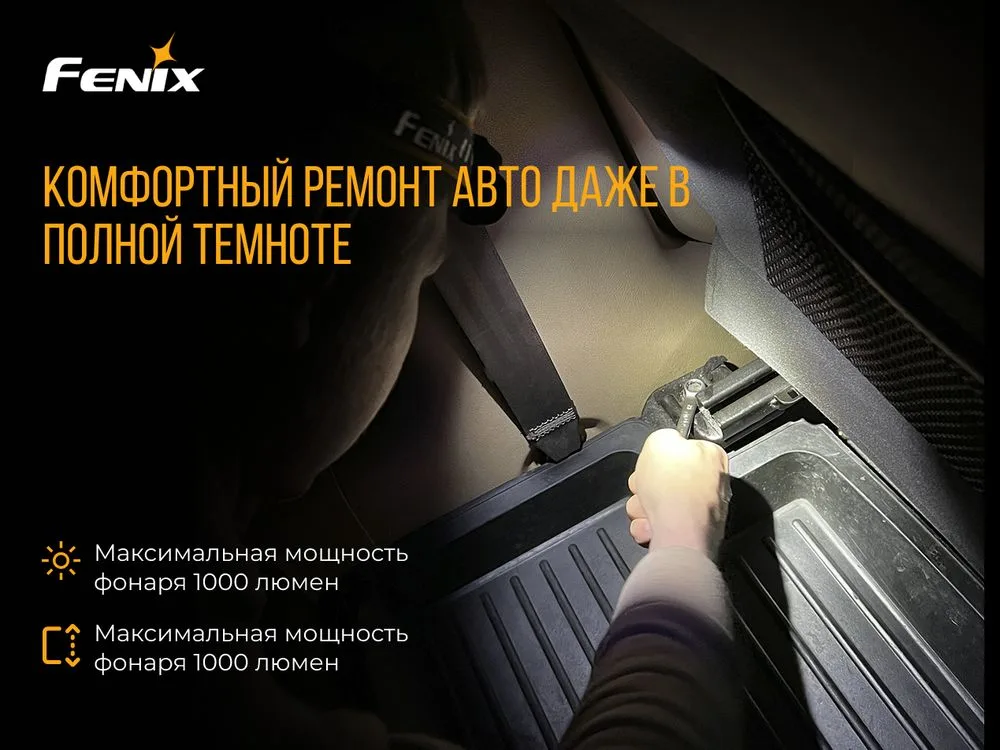 Налобний ліхтар Fenix алюмінієвий 69,5 г 1400 лм білий
