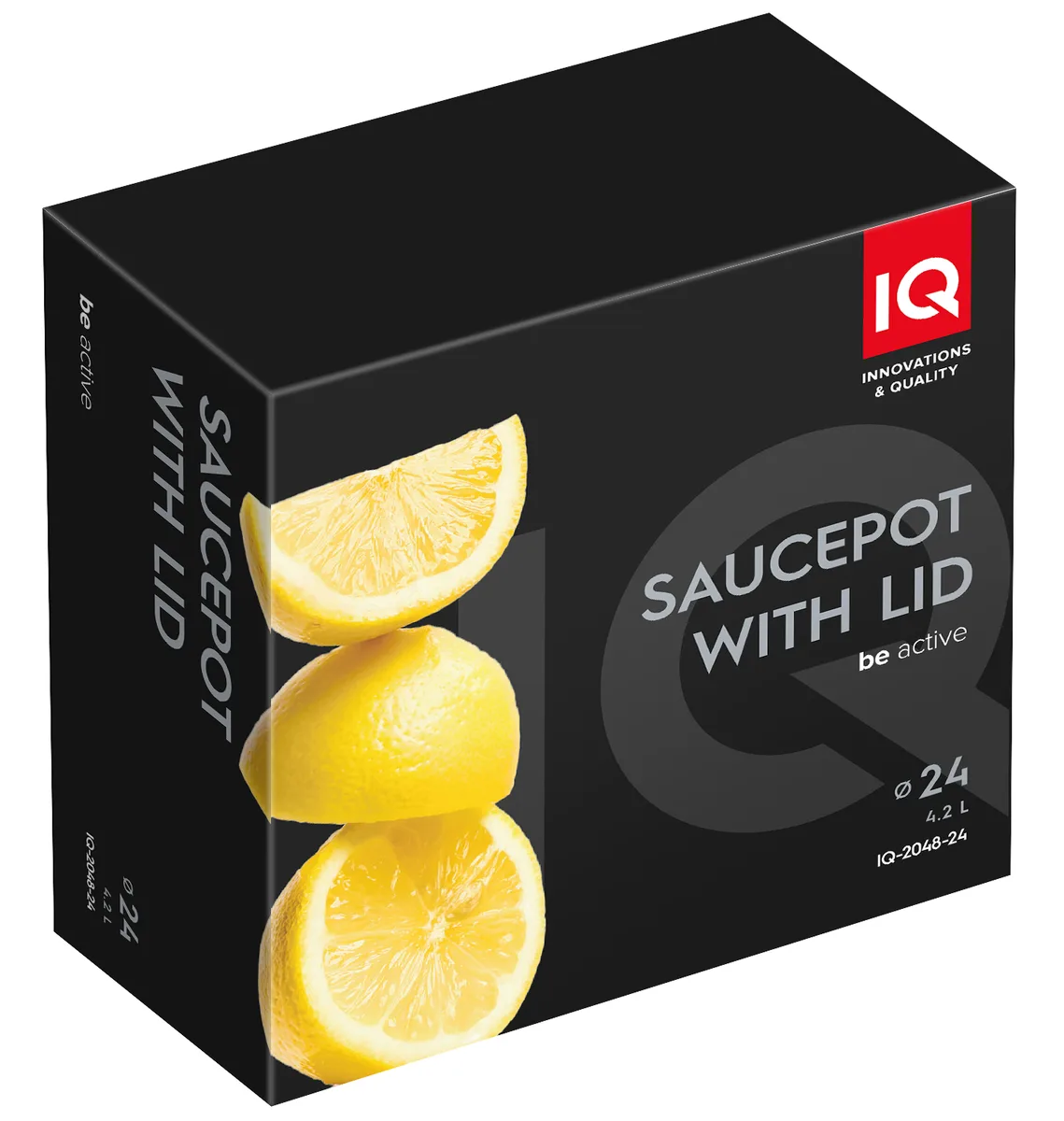 Каструля IQ литий алюміній 4,2 л 24 см чорна