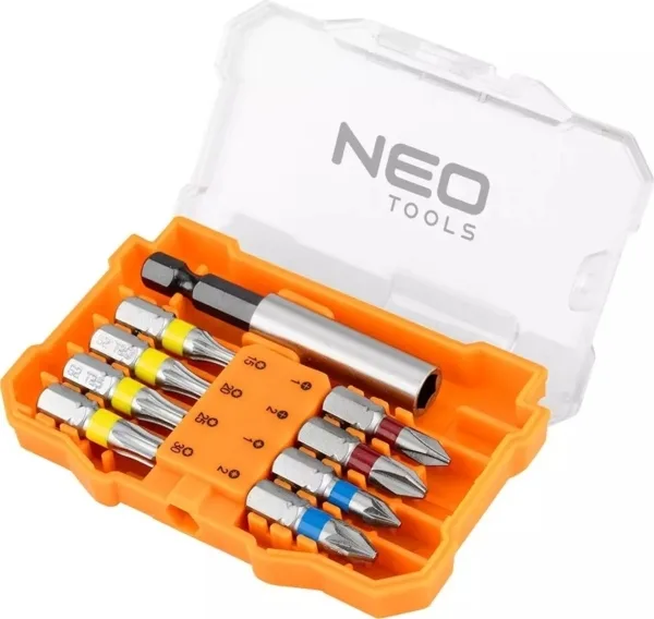 Біти Neo Tools сталь S2 25 мм 1/4" HEX набір 8 шт у кейсі