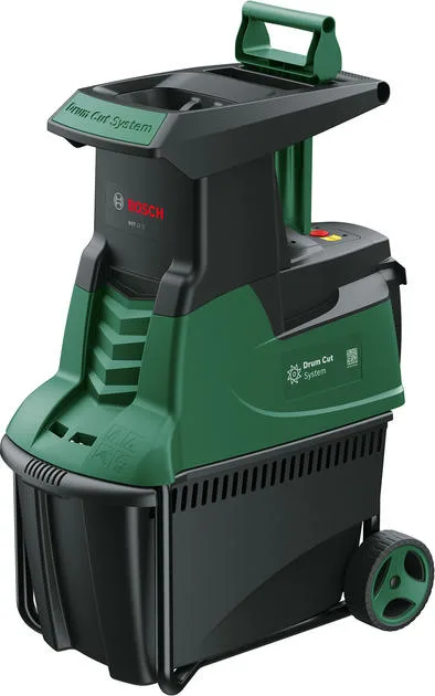 Подрібнювач для саду Bosch AXT22D, 2200 Вт, 40 об/хв, максимальний діаметр гілок 38 мм, об'єм контейнера 53 л, вага 31.3 кг, ріжуч