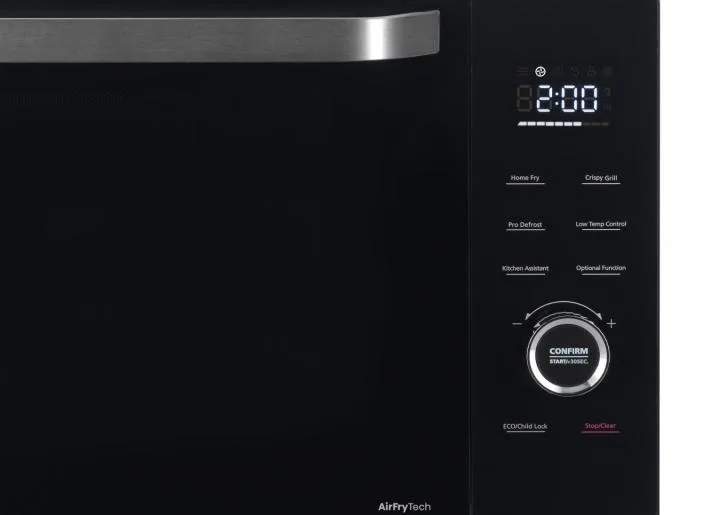 Мікрохвильова піч Hisense чорна 30 л з конвекцією і грилем 1000 Вт