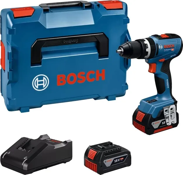 Акумуляторний ударний шурупокрут-дриль Bosch Professional GSB 18V-65, 18В, 2x5А·год, 31·65Нм, 0-2100об/хв, зарядний пристрій GAL18
