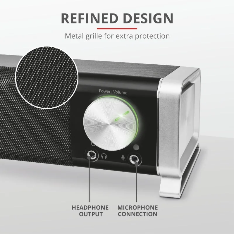Акустическая система Trust Asto Саундбар, USB/AUX, черный