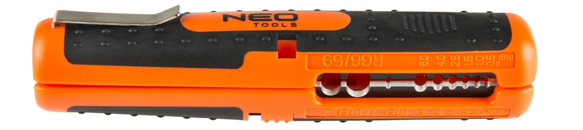 Знімач ізоляції Neo Tools 0,5-6 мм2 для кабелів RG6/59 з протиковзним руків'ям для професіоналів