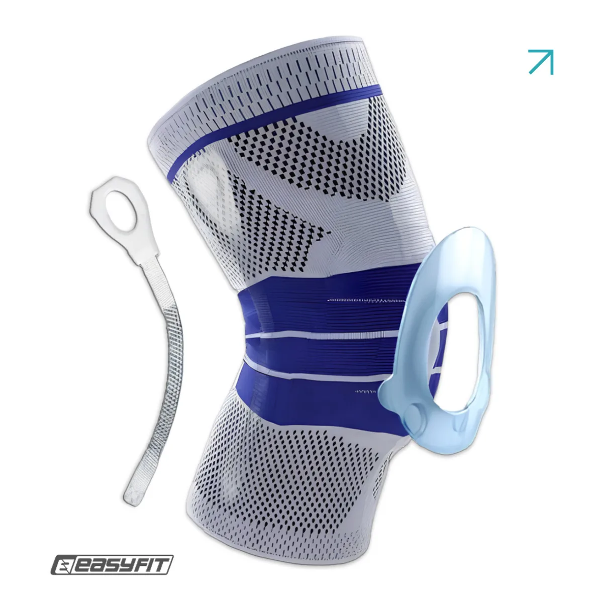 Бандаж колінного суглоба EasyFit нейлон XL чорний з ребрами жорсткості та силіконовою вставкою