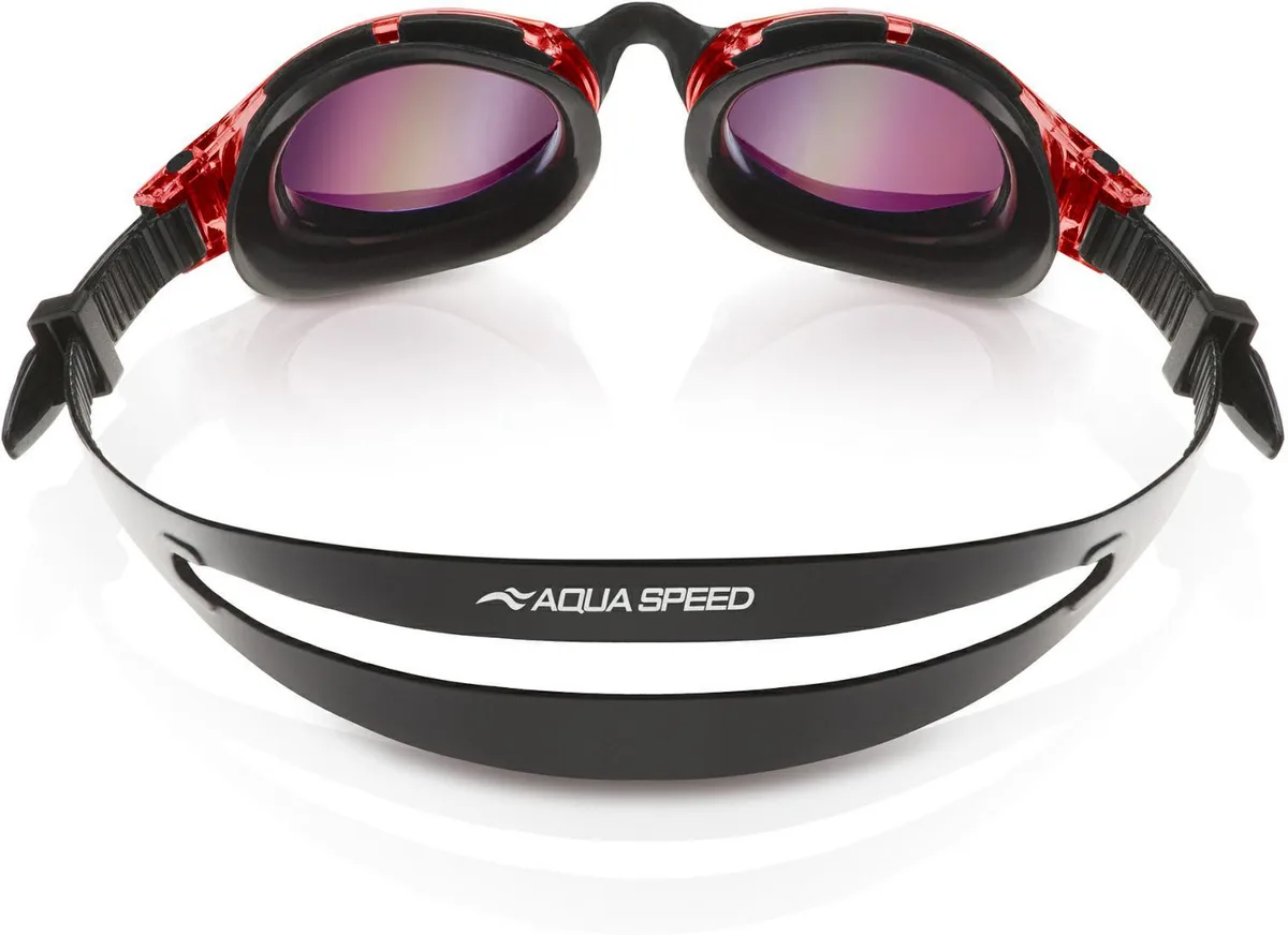 Окуляри для плавання Aqua Speed силікон OSFM чорний червоний