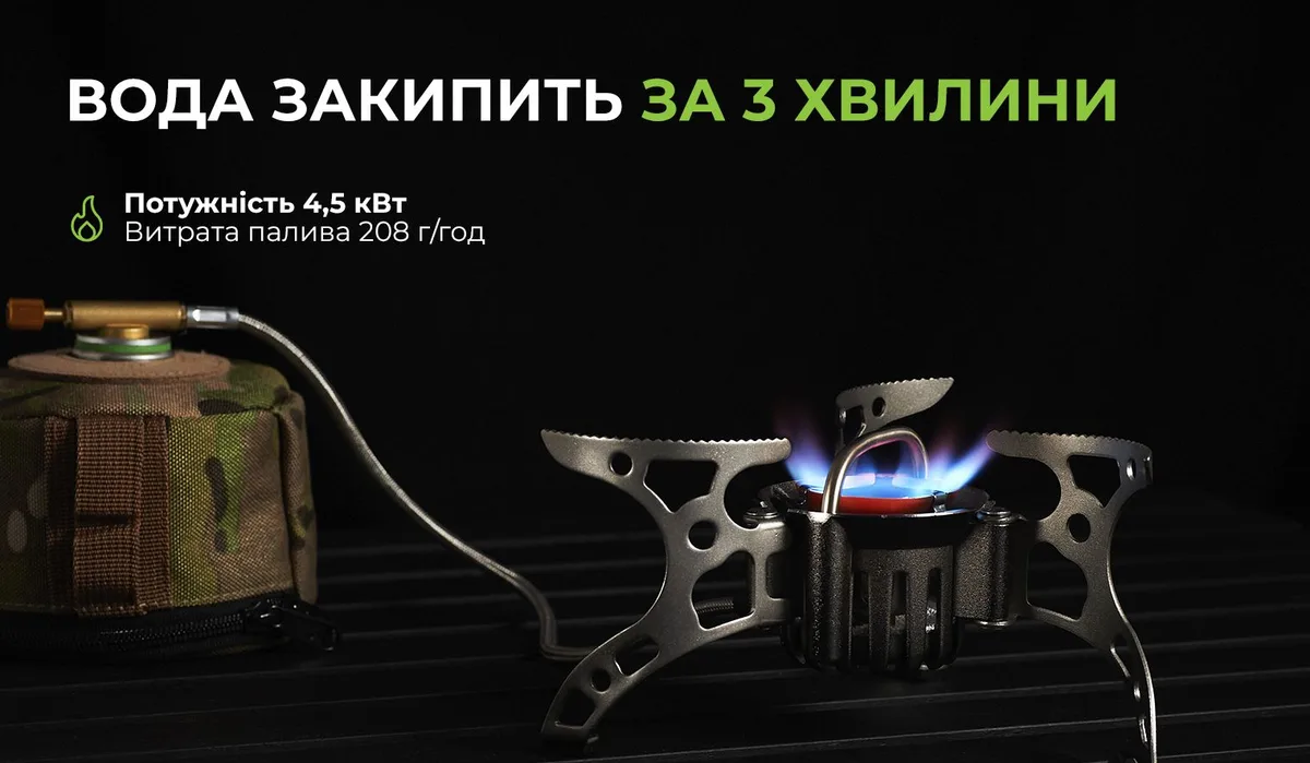 Мультипаливний пальник BRS алюміній 180х140х90 мм чорний