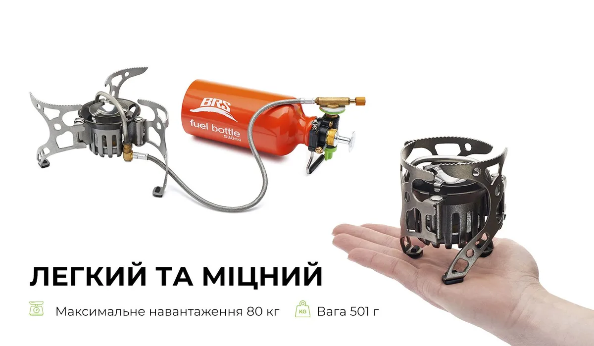 Мультипаливний пальник BRS алюміній 180х140х90 мм чорний