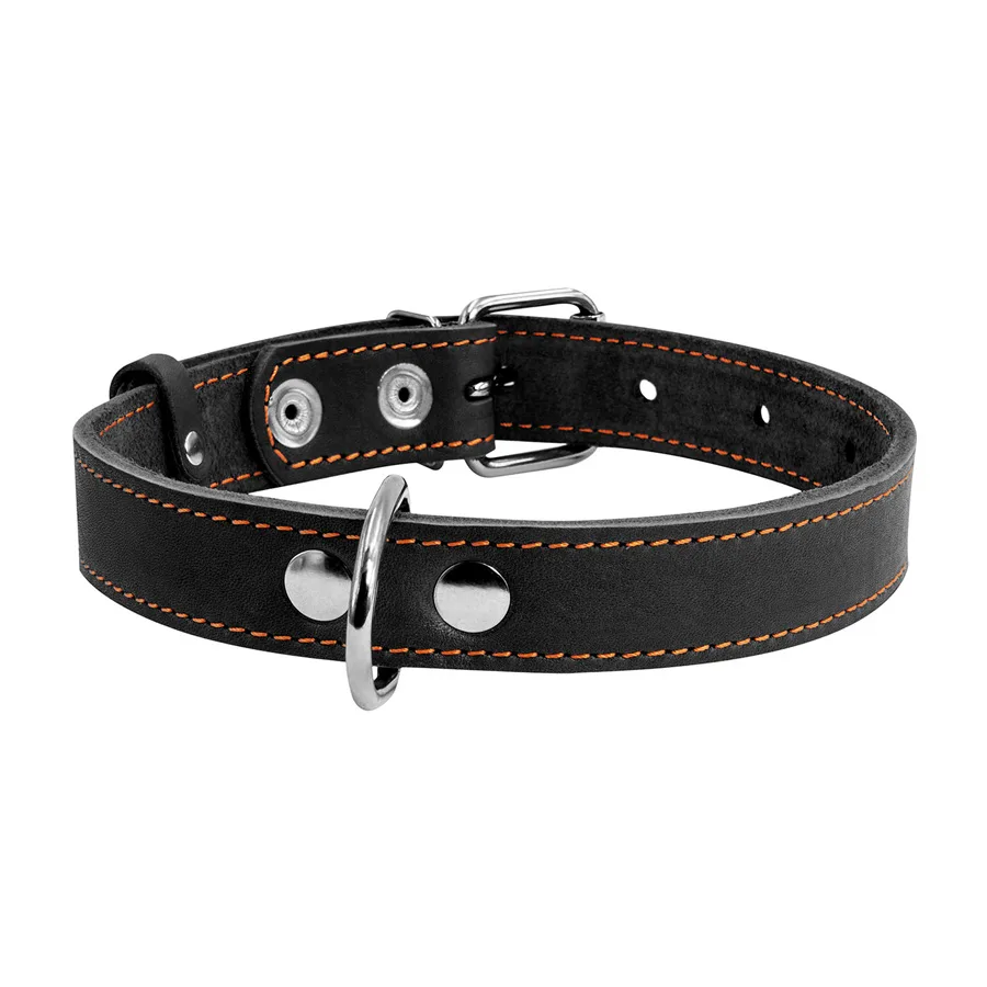 Нашийник CoLLaR шкіряний 35мм для собак 48-63 см чорний