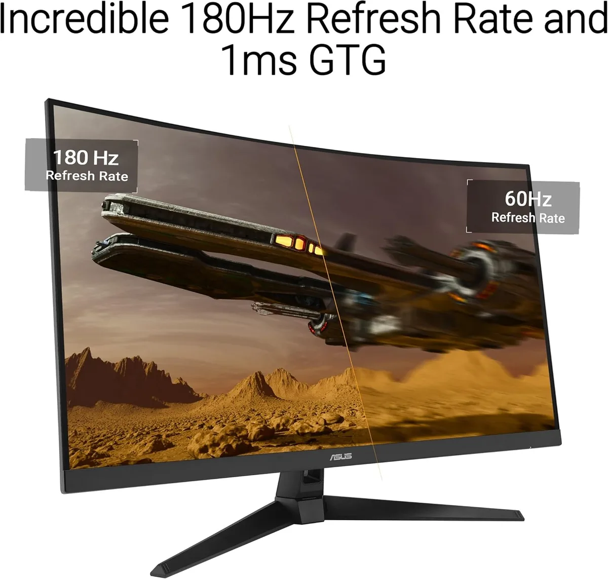 Монитор Asus 31.5" TUF Gaming VG32WQ3B 2xHDMI, DP, MM, VA, 2560x1440, 180Hz, 0.5ms, sRGB 120%, изогнутый, AdaptiveSync, HDR10.