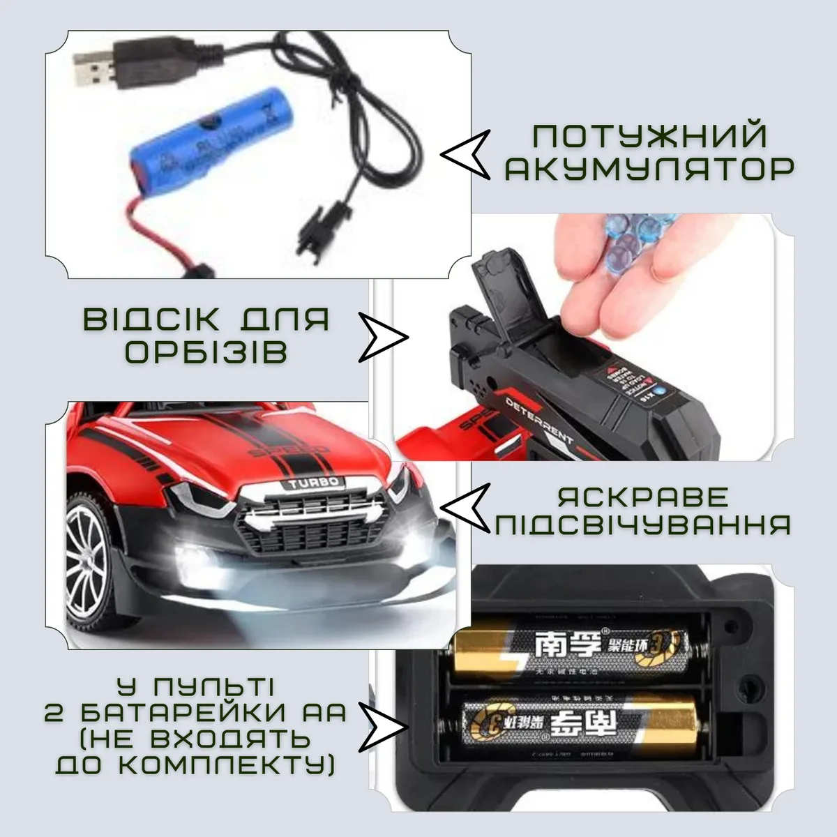 Швидкісна машинка на пульті STORM ST-080 радіокерована 20 см червона з LED підсвічуванням
