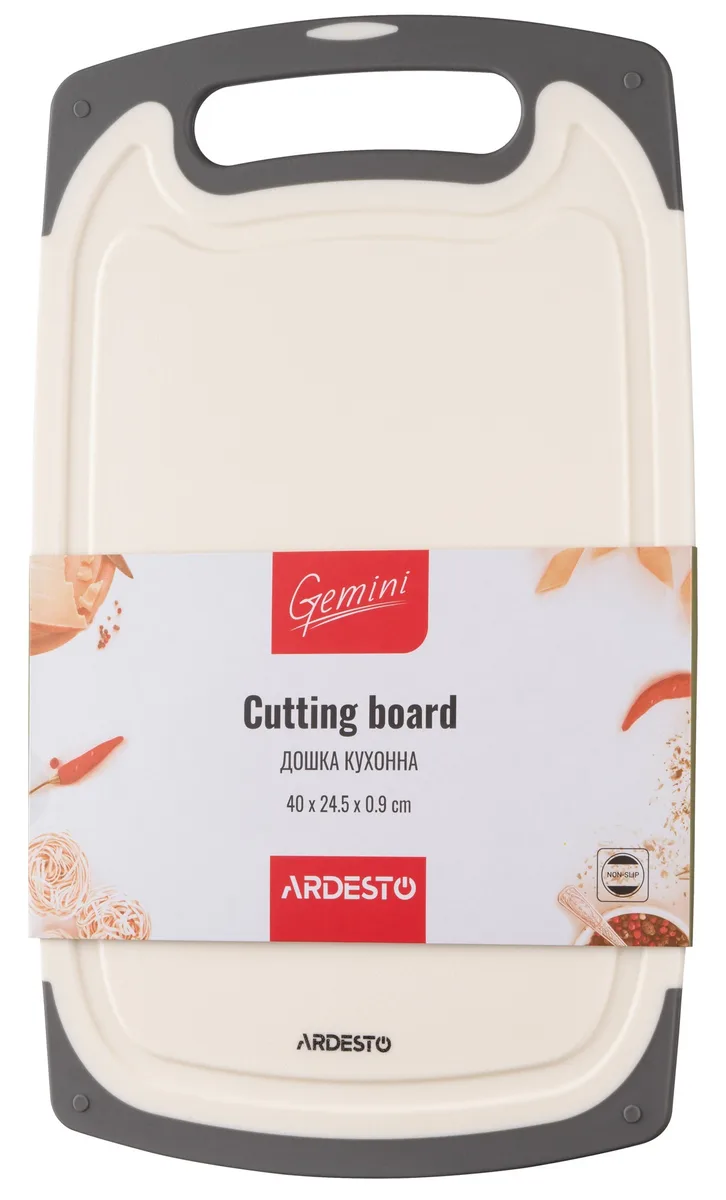Кухонная доска ARDESTO Gemini, 40х245х09 см, из пластика, белая