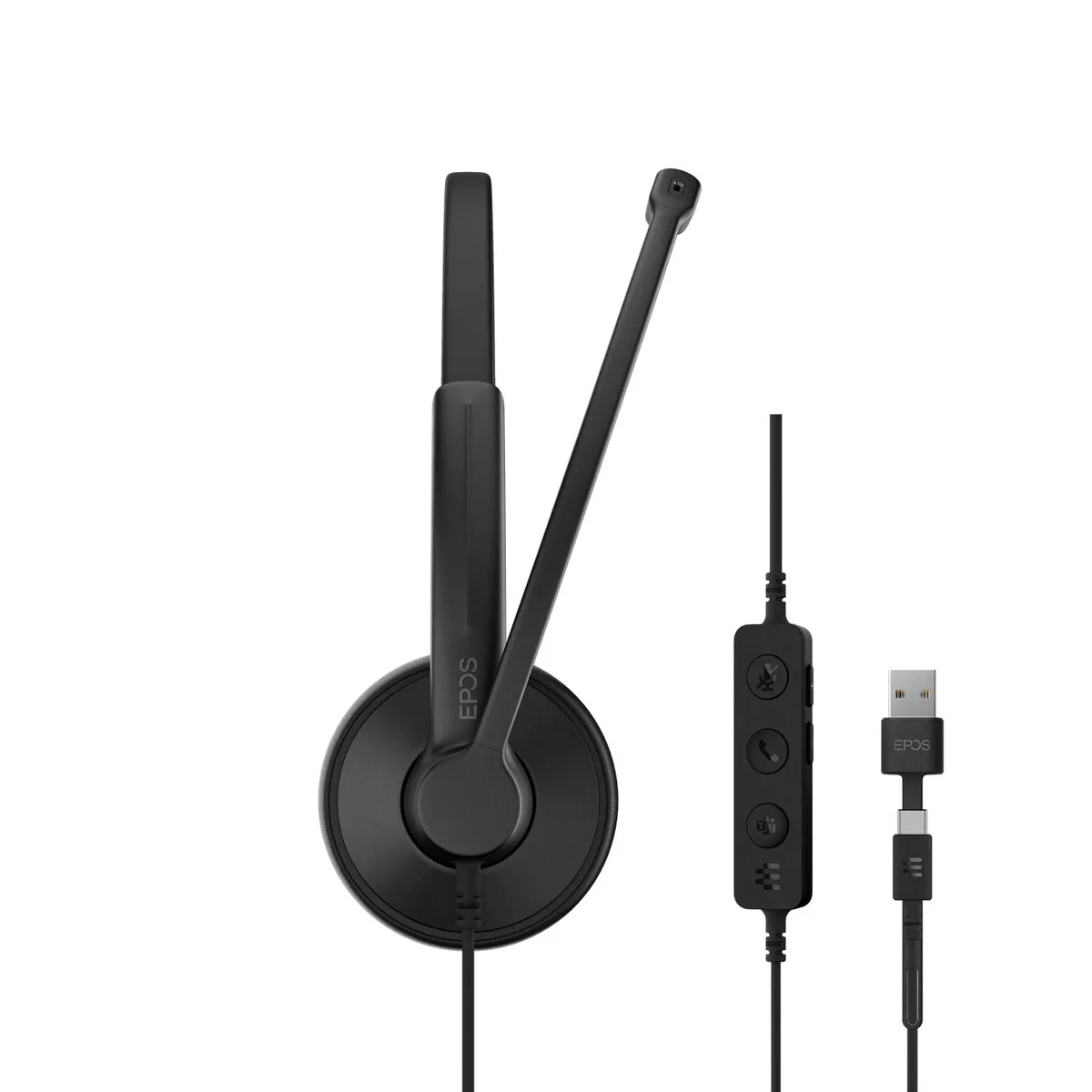 Гарнітура комп'ютерна моно On-Ear EPOS IMPACT 100 MS, USB C + A, Microsoft Teams, односпрямований, 2м, Чорний