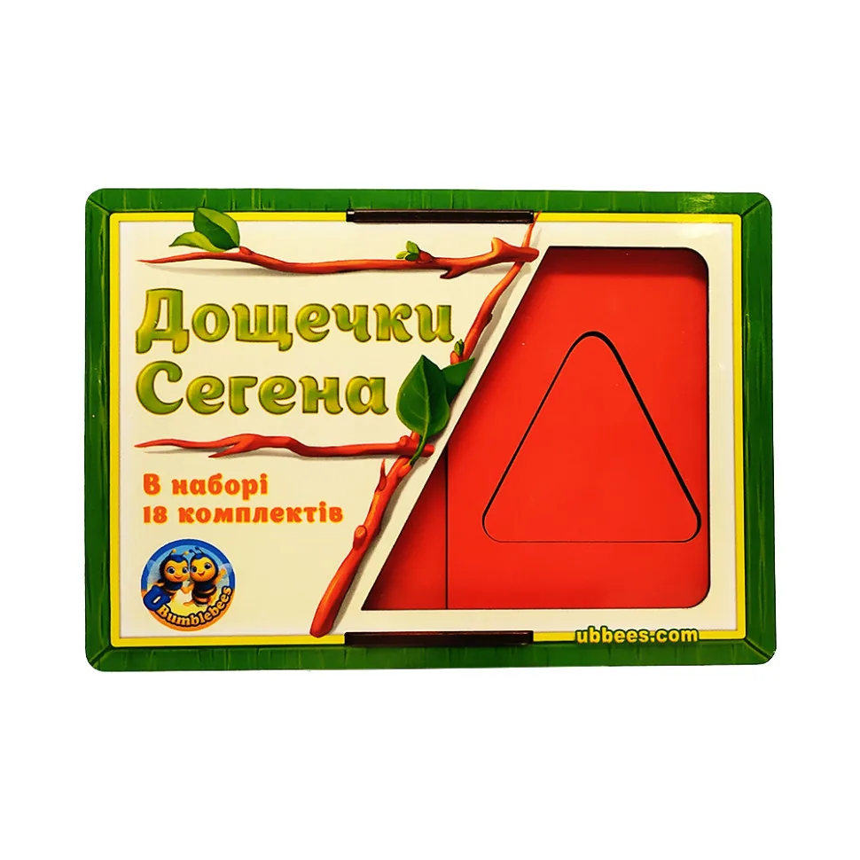 Вкладиші дерев'яні Сегена 4 кольори 7 фігур