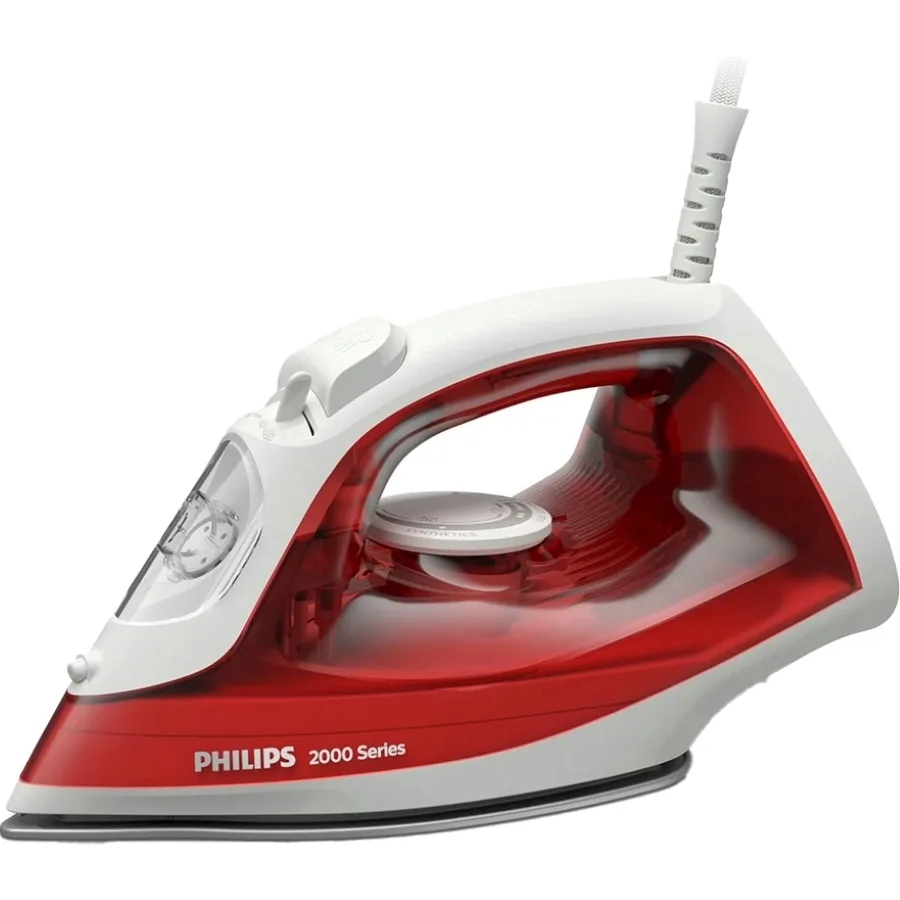 Праска PHILIPS Series 2000, 2000Вт, 250мл, паровий удар до 100гр, керамічна підошва, червоного кольору.