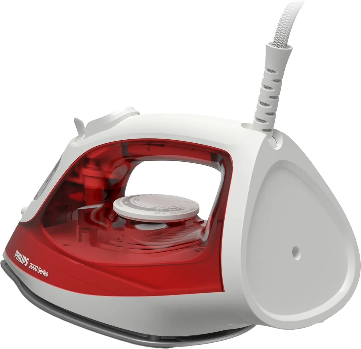 Праска PHILIPS Series 2000, 2000Вт, 250мл, паровий удар до 100гр, керамічна підошва, червоного кольору.