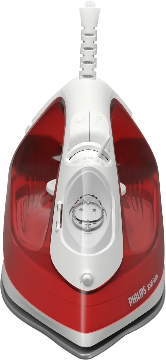 Праска PHILIPS Series 2000, 2000Вт, 250мл, паровий удар до 100гр, керамічна підошва, червоного кольору.