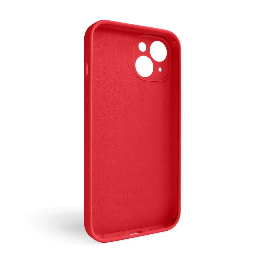Чохол Silicone Case для Apple iPhone 15 силіконовий червоний закрита камера