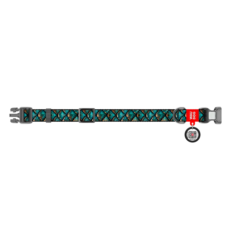 Нашийник WAUDOG Nylon XXL 46-70 см нейлоновий малюнок "Луска" ширина 35 мм
