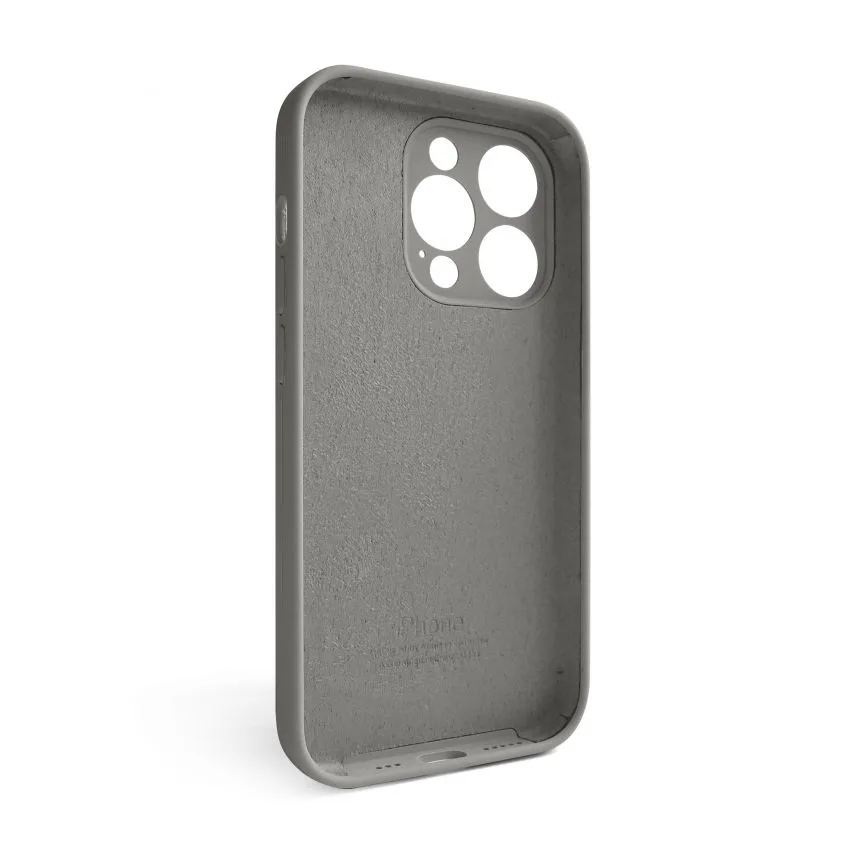 Чохол силіконовий для Apple iPhone 15 Pro  сірий закрита камера