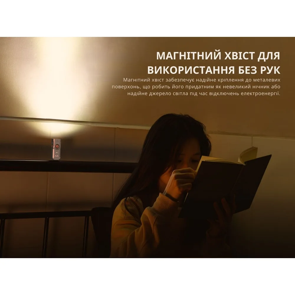 Ліхтар наключний Fenix металевий 69х29х16 мм сірий