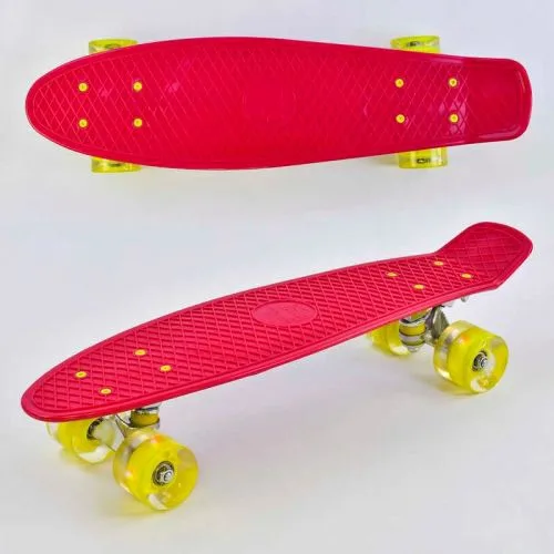Пенный борд Best Board красный 55 см с колесами PU и светом для катания и развлечений.