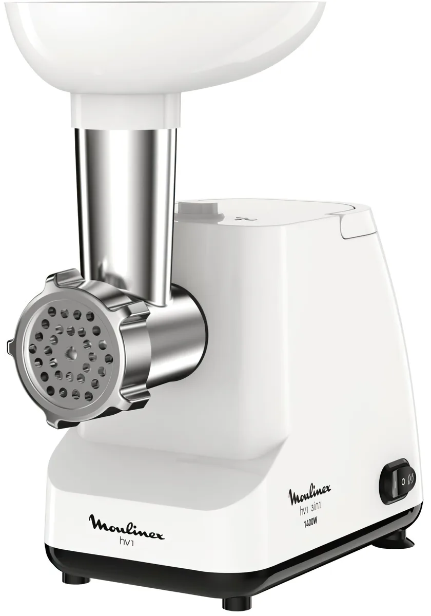 М'ясорубка Moulinex метал 1400Вт біла 1,7кг/хв насадка для ковбас