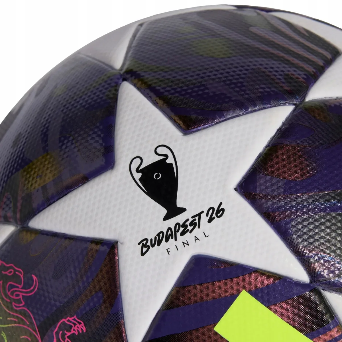 Футбольний м'яч Adidas термополіуретан розмір №5 білий фіолетовий чорний