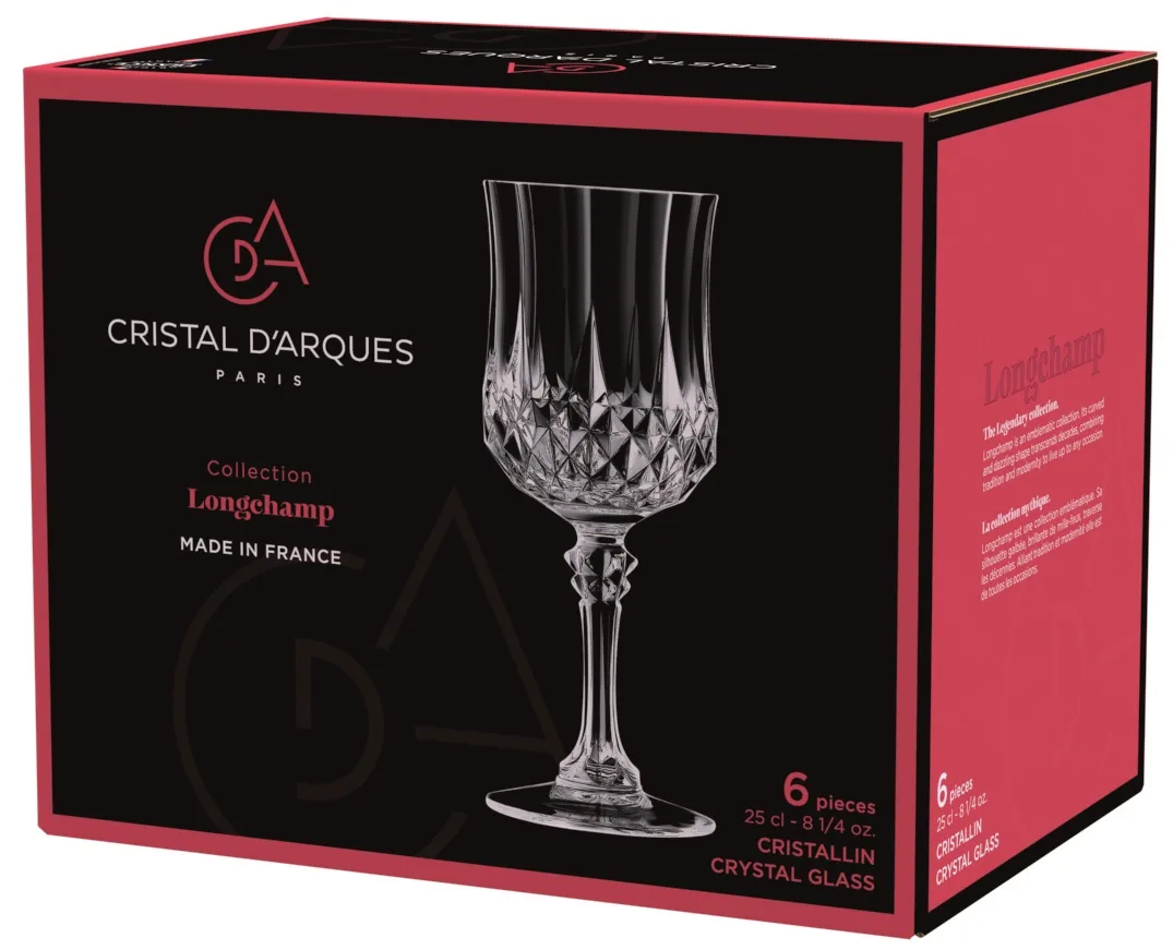Набір келихів Cristal d'Arques Paris 6 шт 250 мл кришталеве скло для вина коктейлів