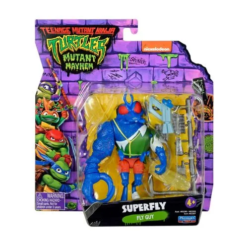 Суперфлай TMNT для коллекции и игры с 10 точками артикуляции бластером и стойкой.