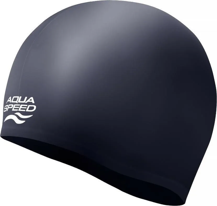 Шапка для плавания AQUA SPEED силикон One Size тёмно-синяя