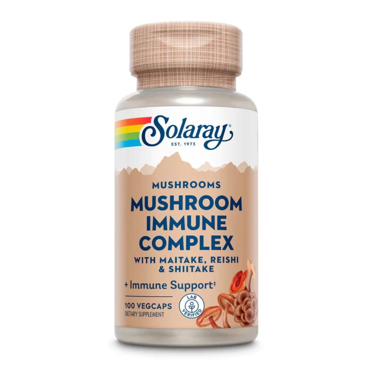 Solaray Mushroom Immune Complex 600mg Вегетаріанські капсули 100 шт