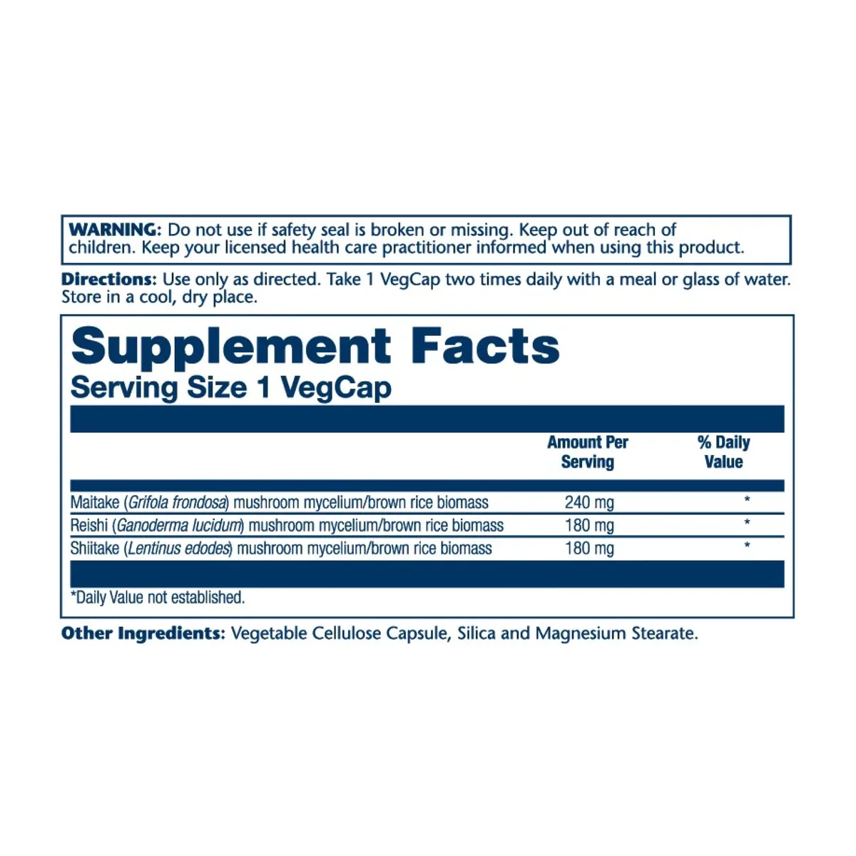 Solaray Mushroom Immune Complex 600mg Вегетаріанські капсули 100 шт